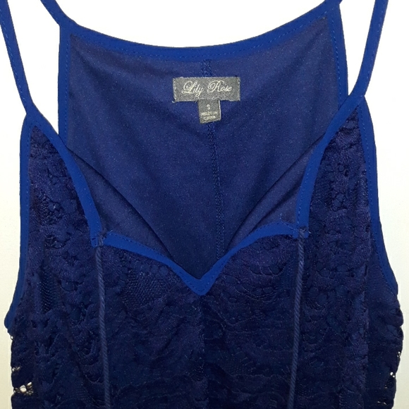 Lily Rose Size Small Sleeveless Lace Dress - Picture 2 of 7